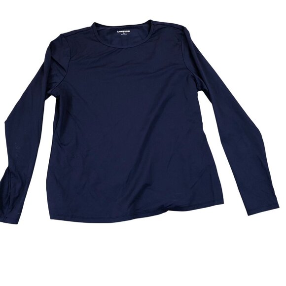 Lands End Youth T-Shirt Girls Medium (10-12) Long Sleeve Cotton Casual Pullover - Picture 1 of 9